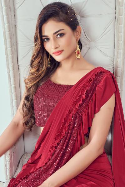 Dn 10210 By Amoha Designer Partywear Readymade Saree Collection